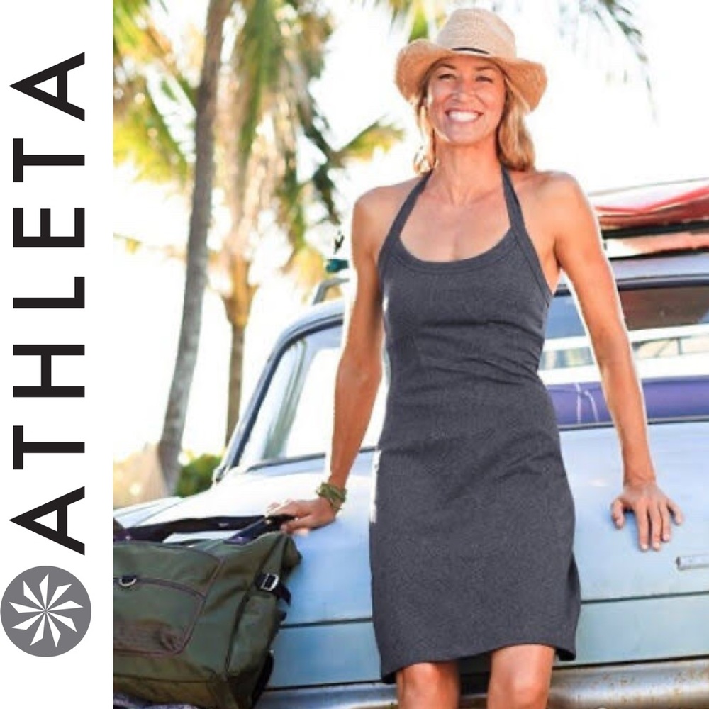 Athleta Charcoal Gray Halter Mini Dress